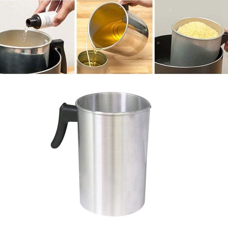 4 Pounds Candle Making Pouring Pot, Aluminum Construction Candle Making Pitcher Dripless Pouring Spout Wax Melting Pot