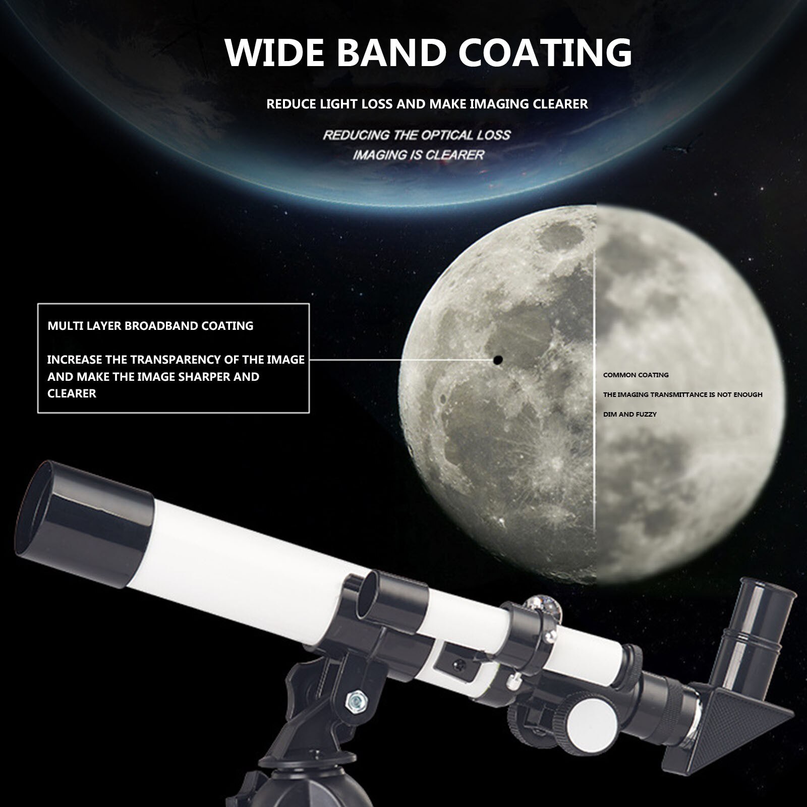 HD Astronomical Telescope Astronomical Telescope Powerful Zoom Night Vision Deep Space Star View Moon