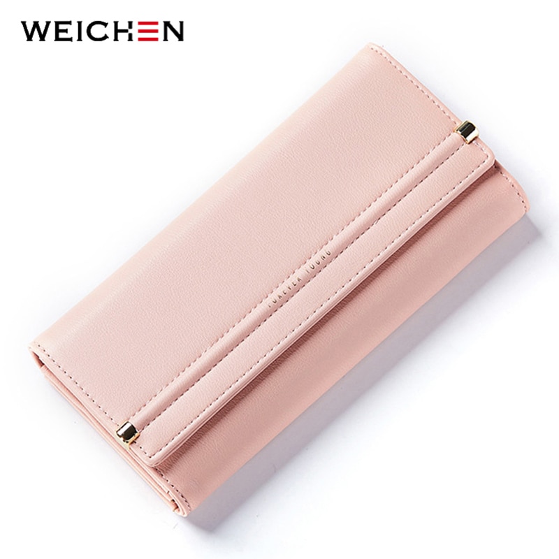 WEICHEN Brand Women Wallet Many Departments Long Card Holder Female Wallets Concise Style Ladies Clutch Purse