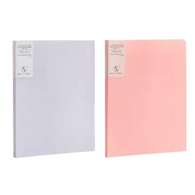 2Pcs Plastic File Folders A4 File Holders Multi-function Document Holders Booklet File Bag 30 pages Office Stationery: b