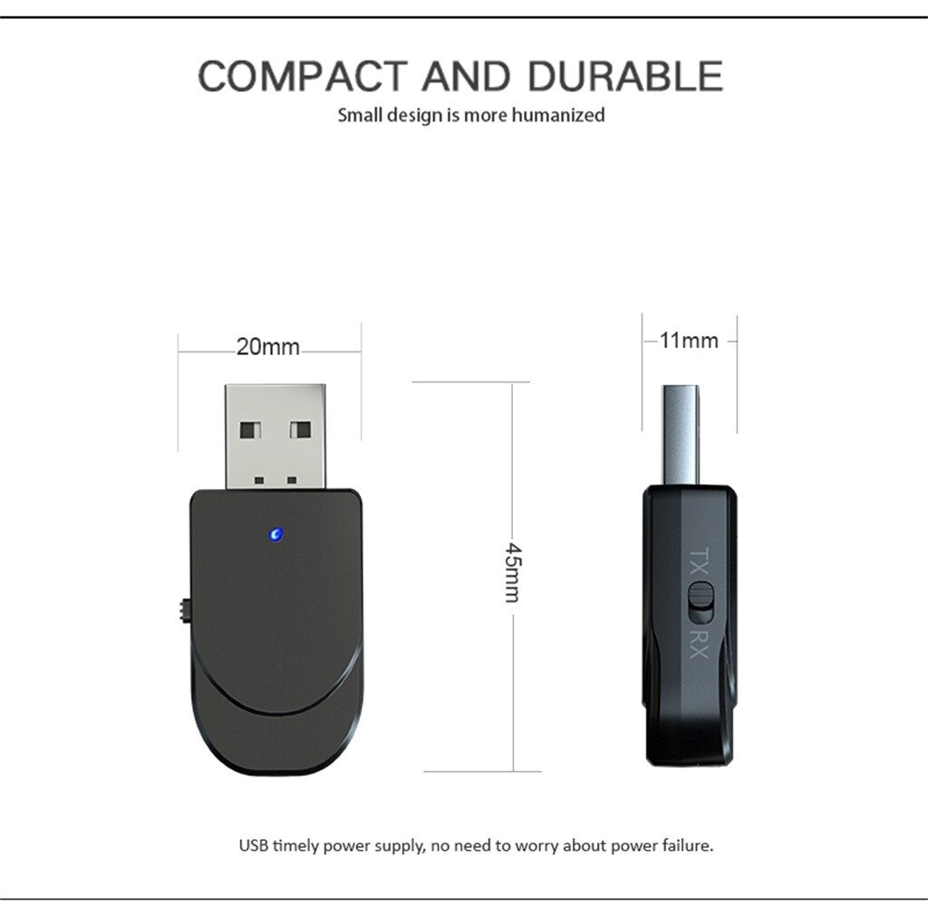 Usb Bluetooth 5.0 Audio A2DP Avrcp Technologieën Ontvanger 3.5 Audio Transmitter Adapter Voor Tv/Pc Hoofdtelefoon Speaker Bluetooth