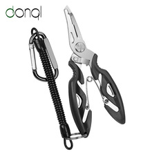 DONQL Multifunktionale Angeln Zangen Scheren Linie Cutter Haken Remover Angeln Clamp Zubehör Werkzeuge Mit Lanyards Frühling Seil