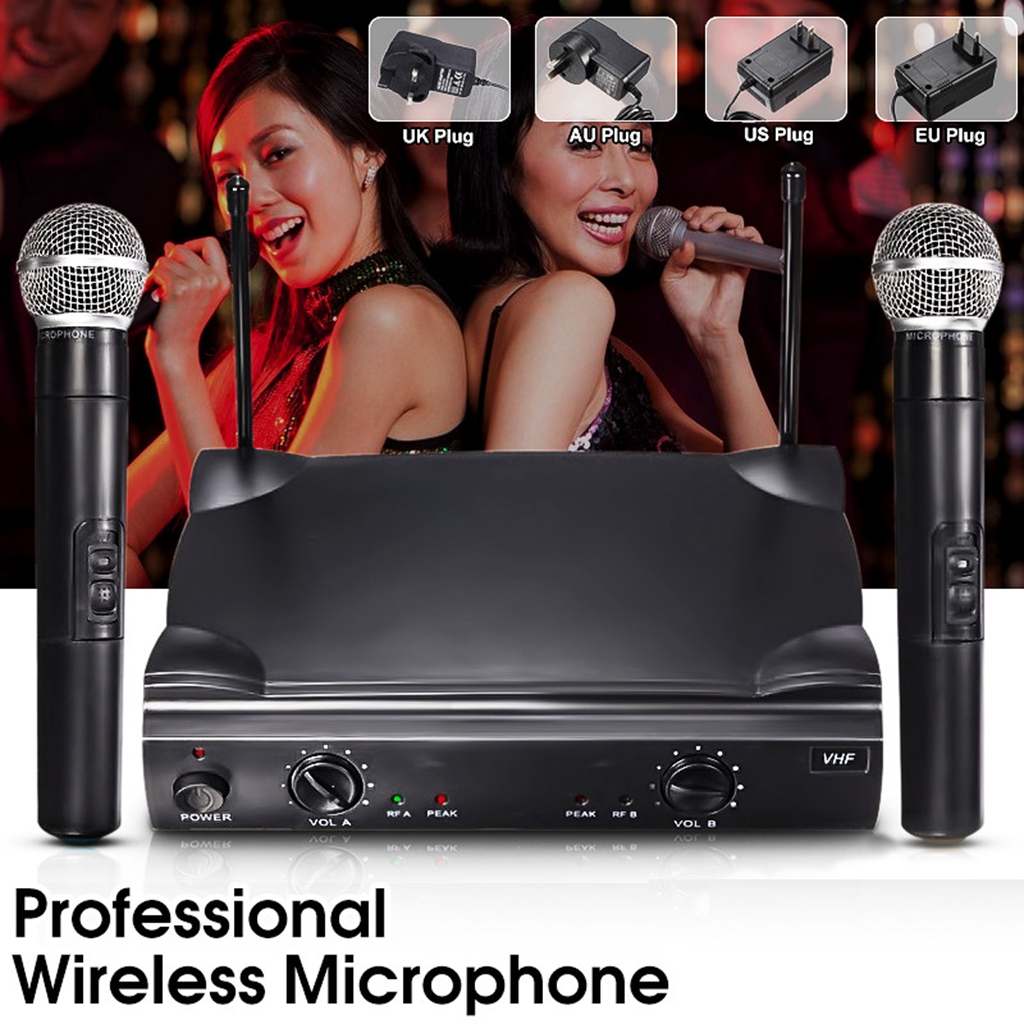 UT4 Soort Professionele Dual Draadloze Microfoon Systeem Optredens Een Twee Draadloze Microfoon Met Ontvanger Mic 493FT