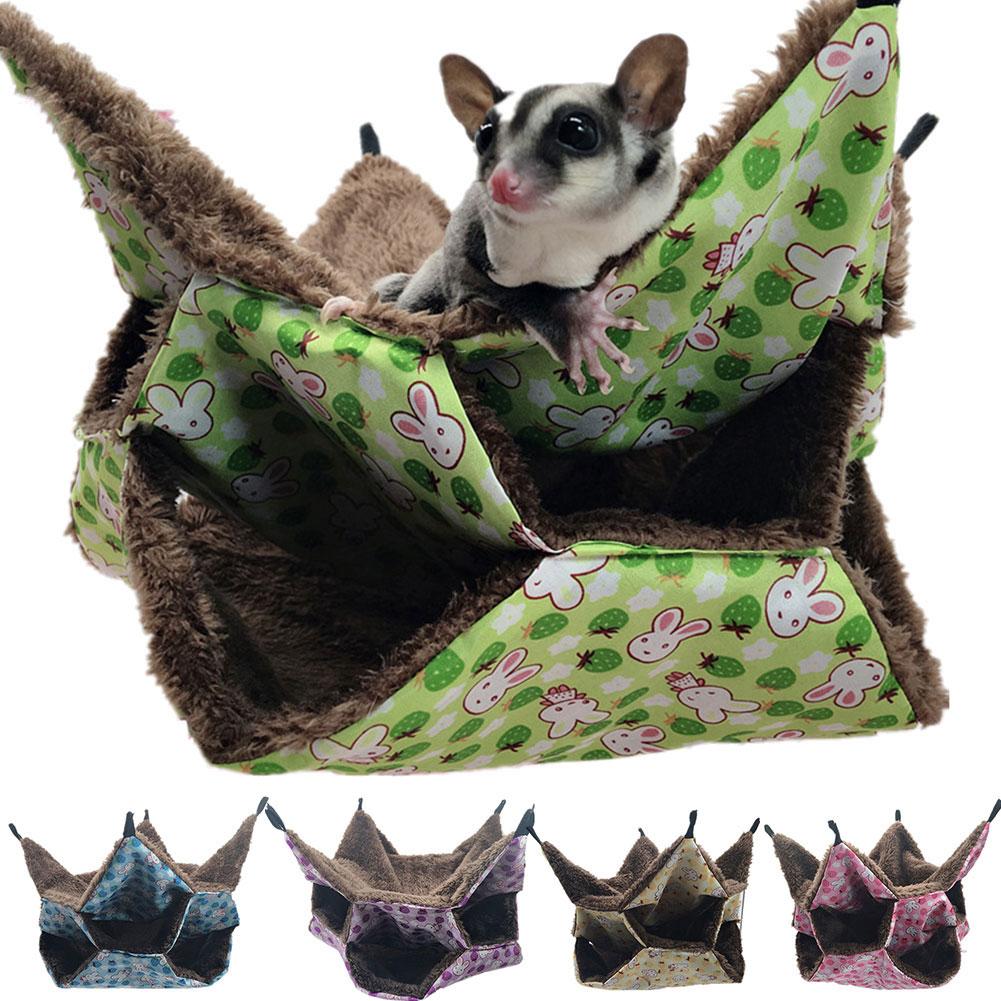 Katoen Pet Hangmat Bed Voor Knaagdieren Hangmat Huis 3-Layer Warme Hamster Rat Opknoping Hangmat Swing Kooi Slapen Nest dierbenodigdheden