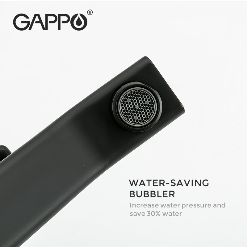 GAPPO rubinetto da cucina nero acqua calda e fredda ottone maniglia singola rotazione a 360 gradi miscelatore miscelatore Cozinha Torneira