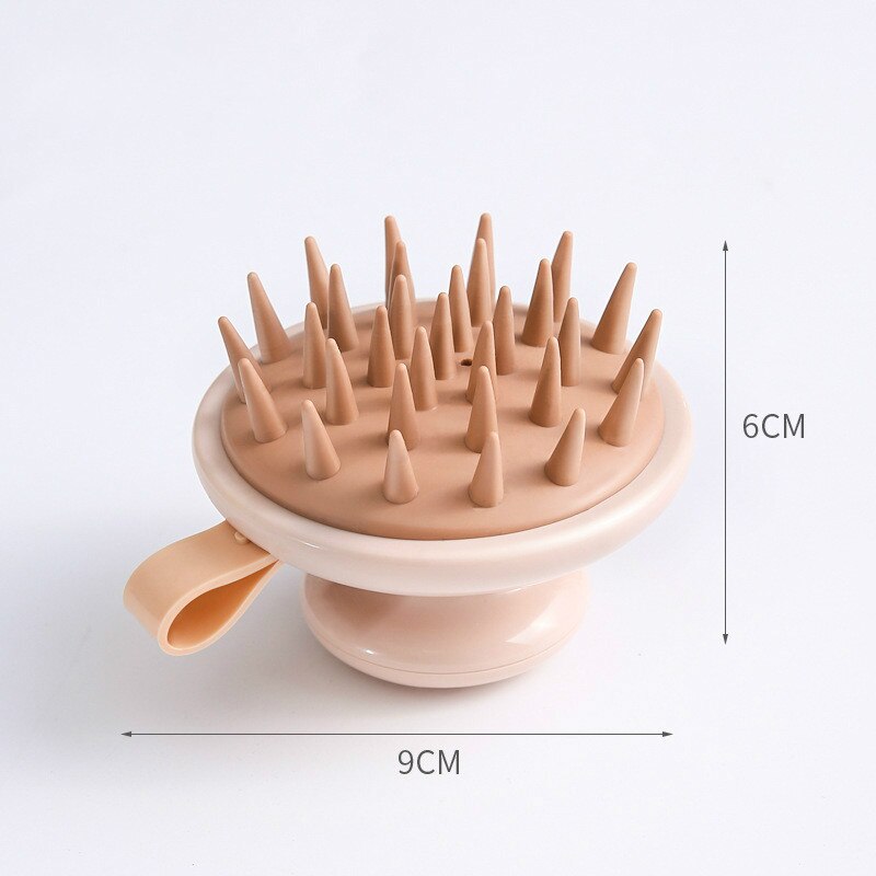 Silicone Head Body Scalp Massage Brush Silicone Shampoo Brush Hair Washing Comb Shower Brush Bath SPA Massage Brush Hair Brush: Pink