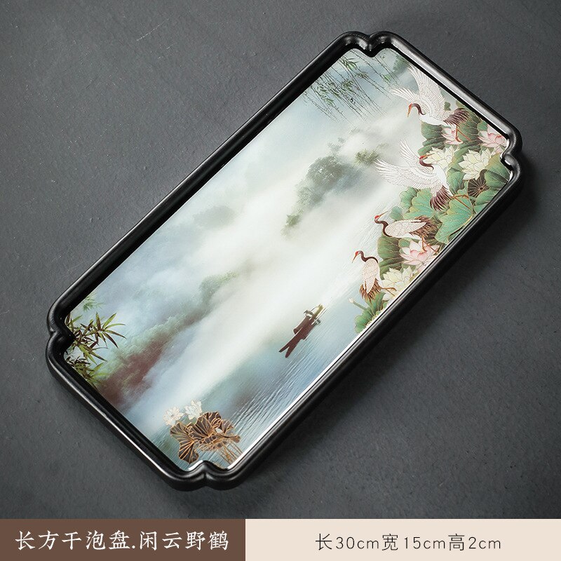 BAODETEA Chinese Tea Tray Rectangular Household Wooden Pot Holds Dry Kungfu Tea Tray: A 30-15-2CM