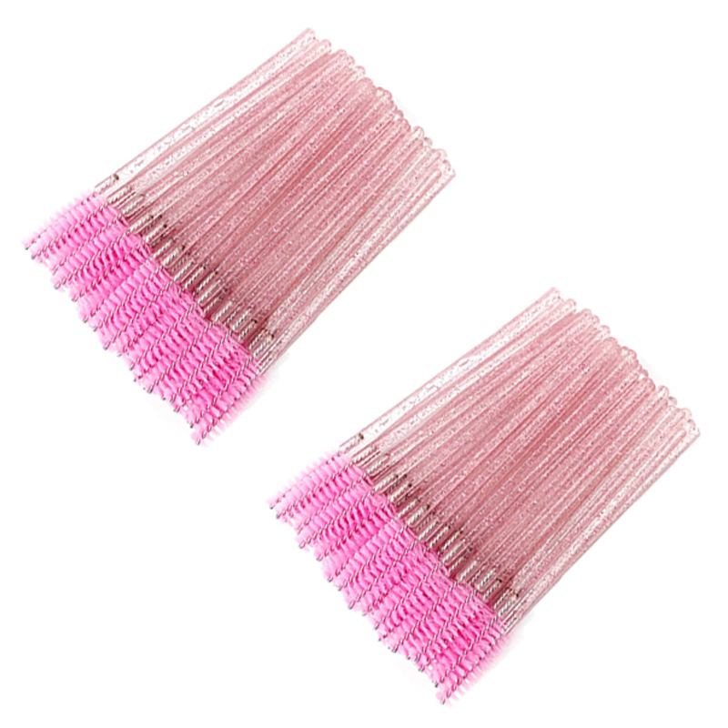 50/100Pcs Eyelash Brushes Reusable Eyebrow Brushes Mascara Wands Applicator Brushes Eyelash Comb Brushes Spoolers Makeup Brush: GRAY