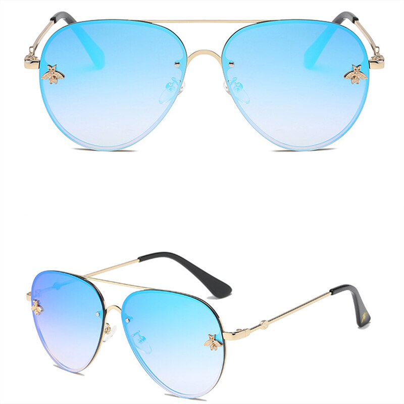 Damesolbriller  uv400 metal ovale stel bi -solbriller klassisk mærke sports kørsel solbriller