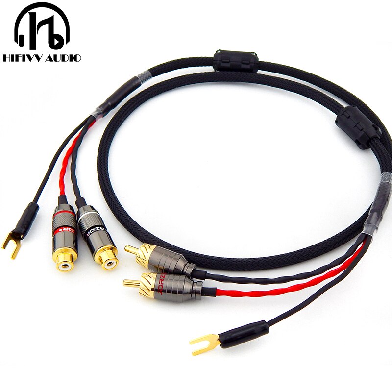 hi end audio rca cable male RCA to female RCA signal cable of LP Vinyl Record player amplifier chassis Gold Plated connector