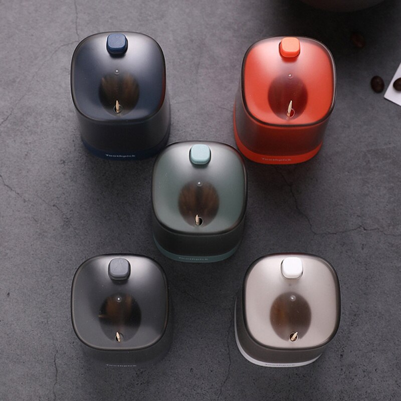 1PC Multi-color Automatic Toothpick Holder Box Plastic Dispenser Home Table Storage Container