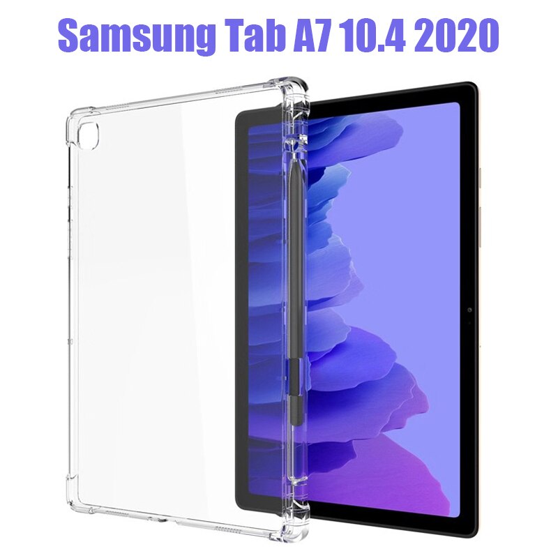 Tablet Case Met Potlood Houder Voor Samsung Galaxy Tab A7 10.4 Inch Transparant Clear Tpu Soft Flexible Case Voor t500 T505