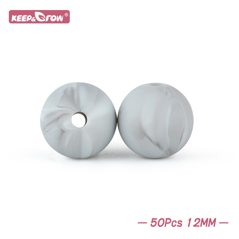 Perles rondes en Silicone de 12MM, 50 pièces, accessoires de dentition pour bébé, anneaux de dentition à croquer, sans Bpa, perles d'allaitement pour bébé