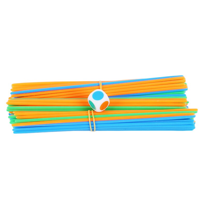 100pcs/set Multicolor Pick-Up Sticks Game with Dice Classic Desktop Game Team Party Game Thinking Game