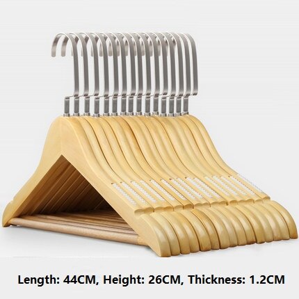 10 Teile/satz Erwachsene extra-Große Feste Holz und Metall Haken Holz KleiderbüGel Mit Kerben Nicht-Unterhose Metall Haken für Kleidung W2760: Armee Grün
