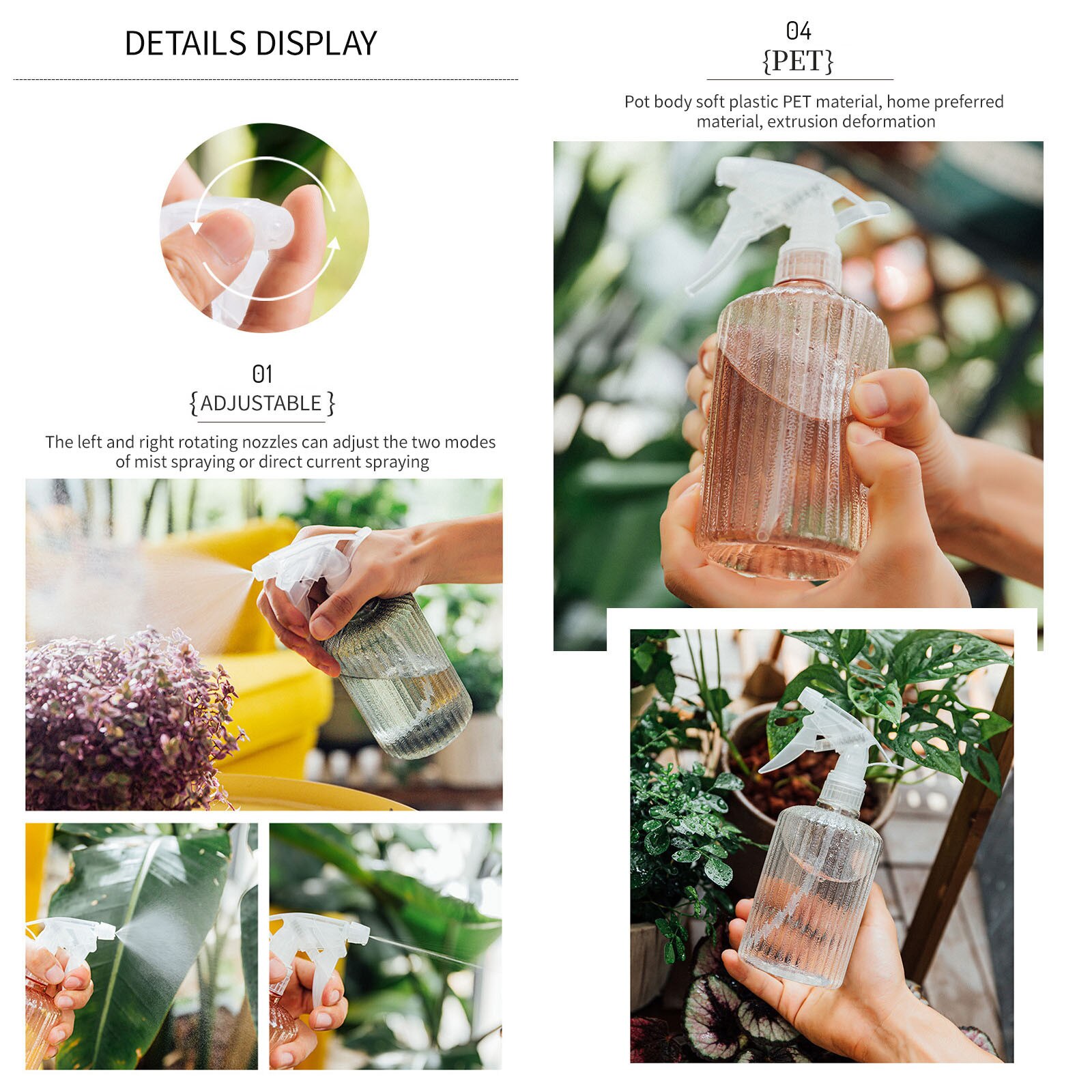 500ml podlewanie kwiatów doniczkowych butelka z rozpylaczem o dużej pojemności plastikowe konewki domowe robić nawadniania ogrodniczego