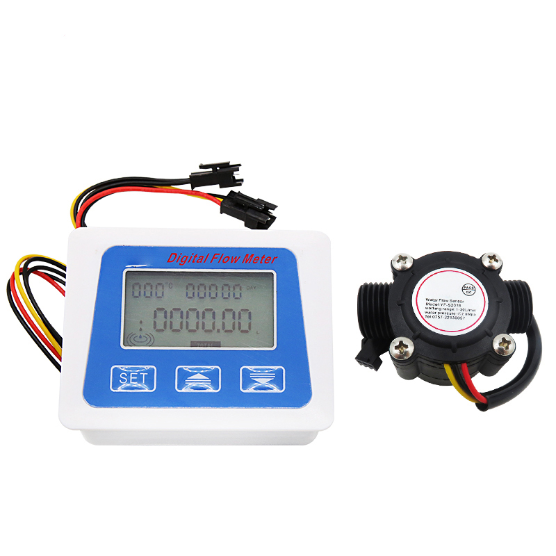 Smart Electronic Water Meter Low Power Consumption Digital Display Flowmeter Battery Powered DC5V