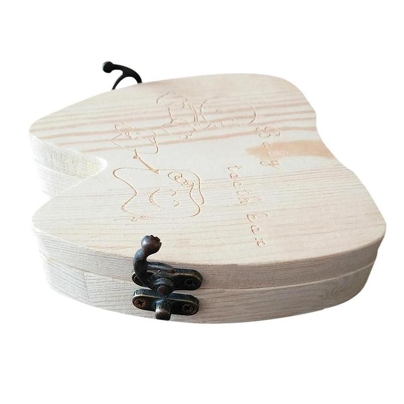 Baby Tooth Box Small Cute Wooden Milk Teeth Souvenir Kids Memorial Case Tooth Storage Birthday Growth Children' S5Z2