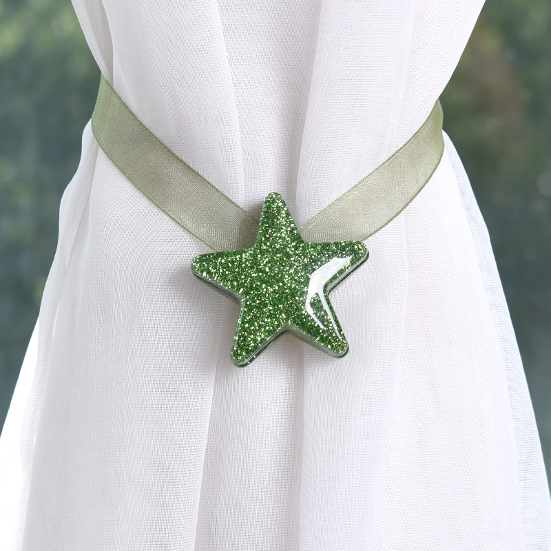 Star Shape Magnet Curtain Buckle Magnetic Mesh Tieback Holder Window Curtain Clip Holder Strap Accessories Home Decor JJJRY774: Green