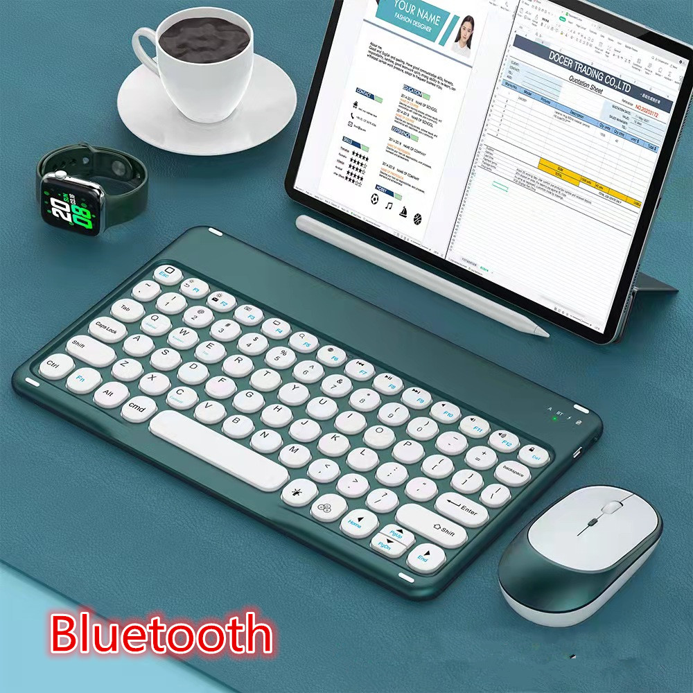 10inch Bluetooth Keyboard Mouse Russian French Arabic Spanish Teclado Keyboard for Android Samsung Windows iOS Phone Keyboard