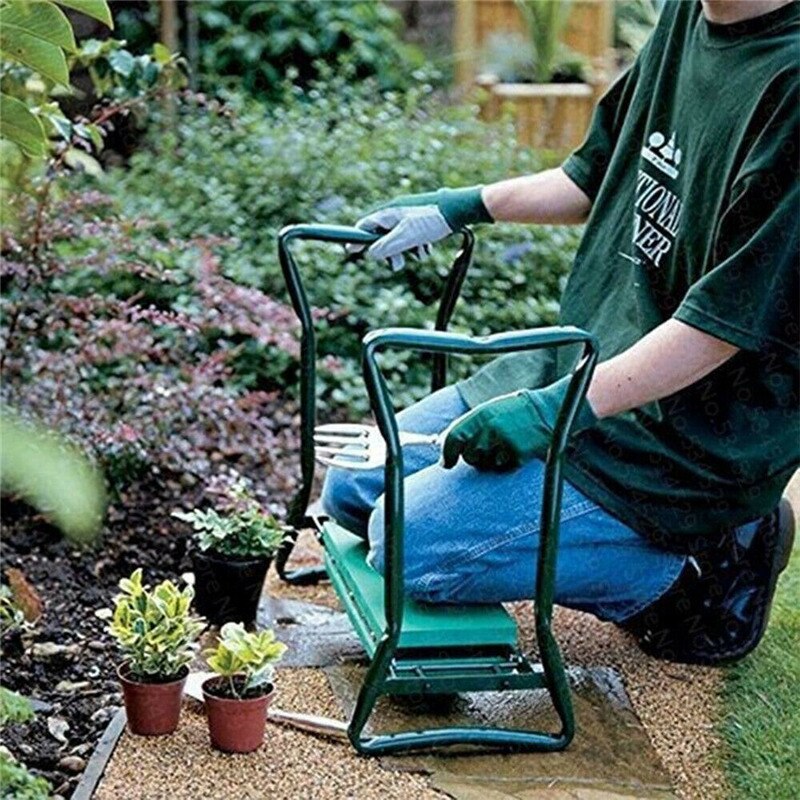 2 In1 Garden Seat Kneeler Foldable Bench With Tool Pouch Home Outdoor Bench Knee Pad