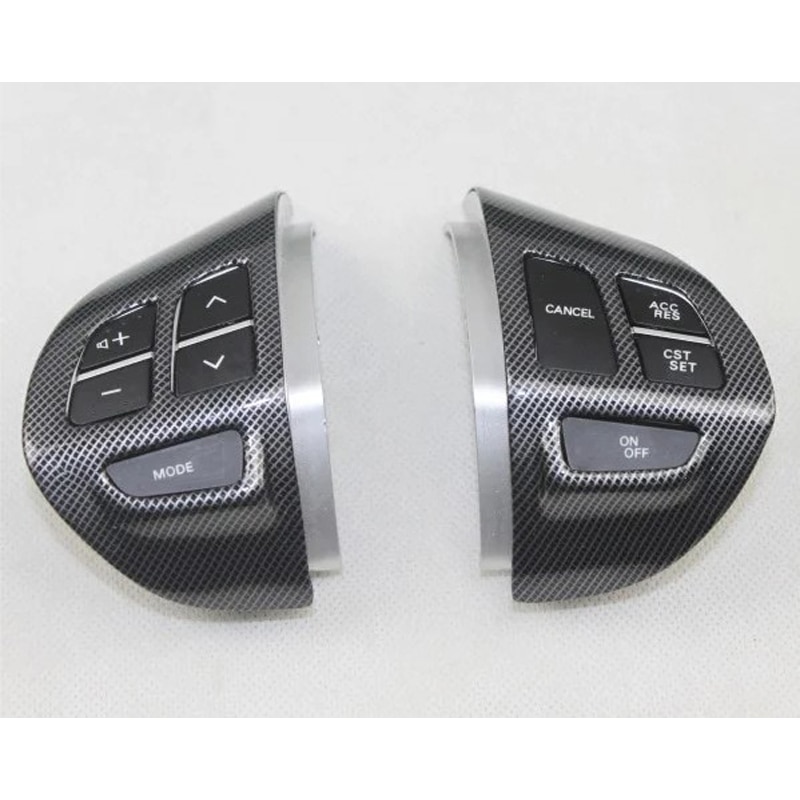For Mitsubishi Lancer EX 2PCS Carbon Fiber ABS Car Interior Steering Wheel Cover Trim Moldings Car Styling Accessories