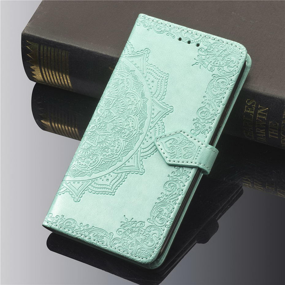 Redmi 9 Case Soft TPU Wallet Flip Cover Phone Case For Xiaomi Redmi 9 Case Leather Phone Case Coque For Xiaomi Redmi 9 Funda: Green