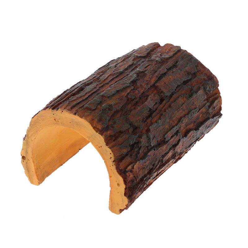 Reptile Vivarium Hiding Case Snake Gecko Dragon Half Log Hide Rock Tree Hole reptile accessories: 2