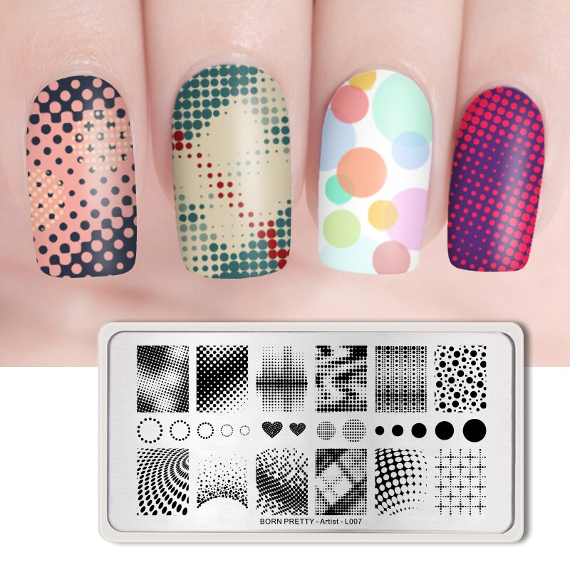 Geboren Pretty Nail Stempelen Platen Rechthoek Beauty Multi-Stijlen Nail Art Stamp Image Template Stencils Voor Nagels Afdrukken