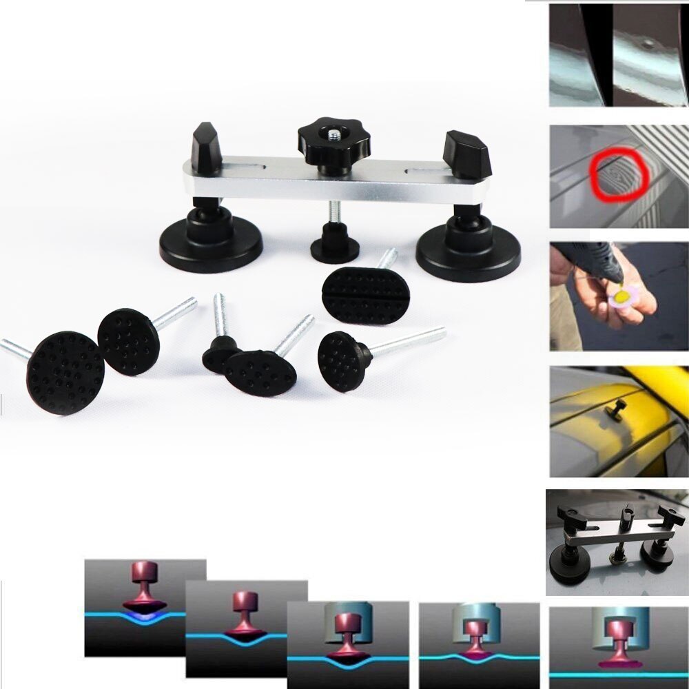 Paintless Dent Repair Hand Tool Kit Glue Set Instrument Car Body Hail Damage Fix Bridge Pulling Dent Adhesive Glue Removal Tab