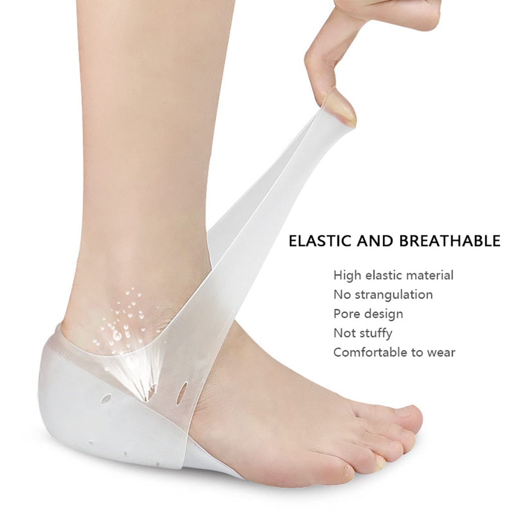 Rehausseur de repose-pieds dissimulé, 1 paire de semelles invisibles pour augmenter la hauteur, coussinets de rehaussement de pieds en Silicone, outil pour enfiler des chaussettes, 4/5cM