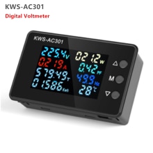 Voltímetro Digital de KWS-AC301, medidor de potencia eléctrica, vatímetro, analizadores de energía CA 50-300V, Detector de voltaje 0-100A 50-60HZ