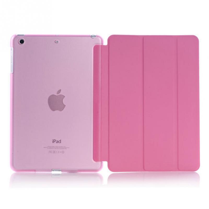 Coque mince pour iPad 9.7 iPad 5 6ème Coque Flip A1822 A1893 Support Transparent PVC Support Funda pour iPad 9.7 ''Cover: WHITE