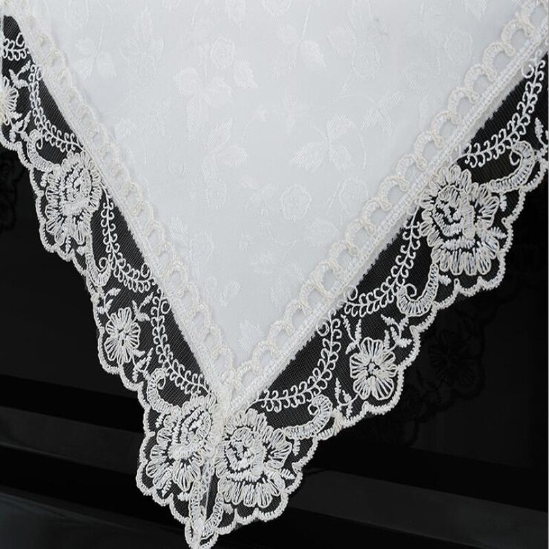 90x200mm White Lace Piano Cover Decoration Piano Cloth Dust Proof Cover Wedding