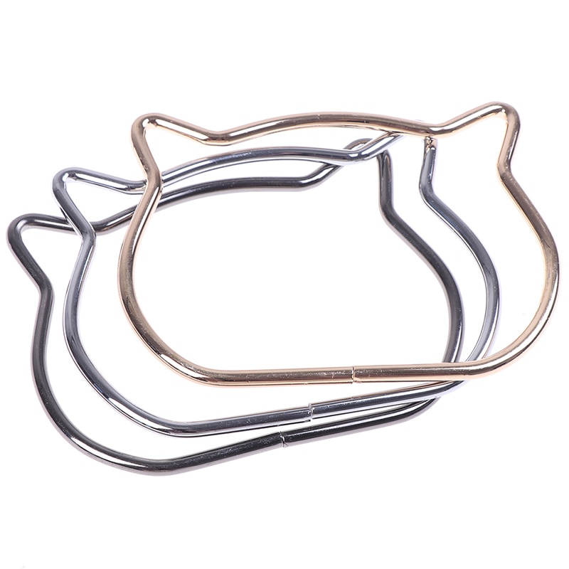 Manijas de Metal para bolso de Oreja de Gato para mujer, accesorio de repuesto para bolsos de hombro artesanales, bolso informal, Correa