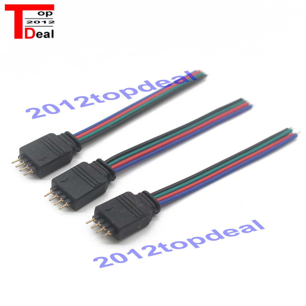 5 stks/partij 10 cm RGB 4 pins Mannelijke Connector Wire Kabel Voor 5050 3528 RGB Led strip, mannelijke Type 4 Pin Naald Connector
