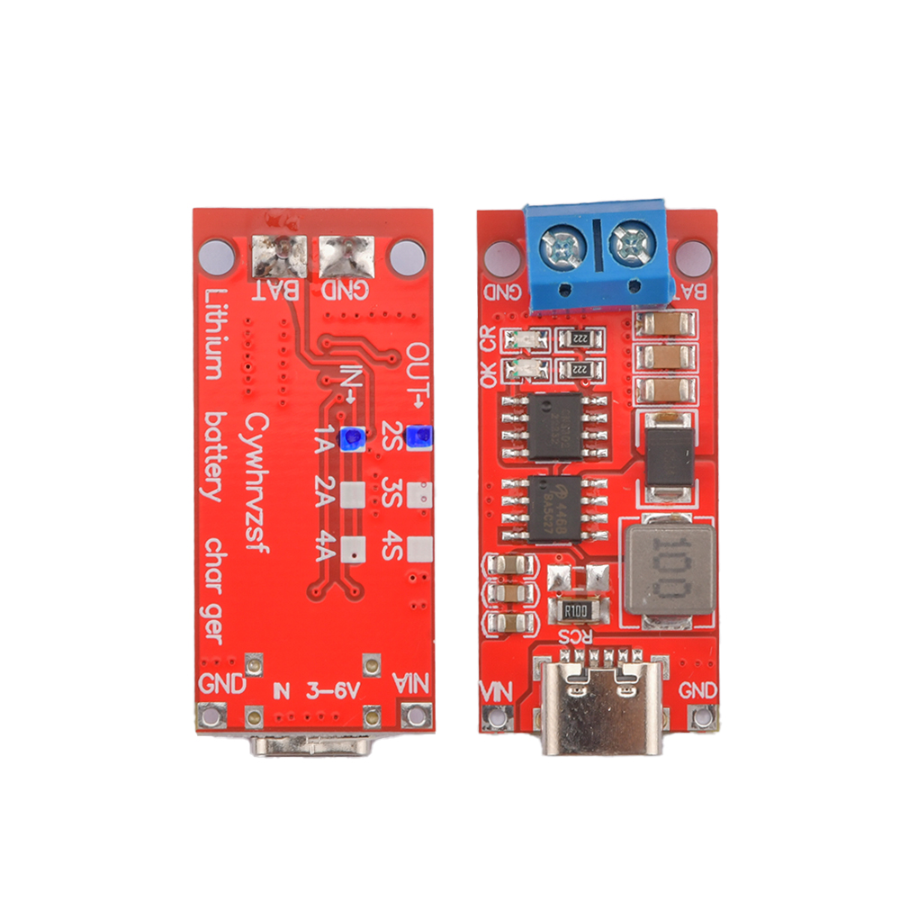 Multi-Cell 2S 3S 4S Type-C To 8.4V 12.6V 16.8V Step-Up Boost LiPo Polymer Li-Ion Charger 7.4V 11.1V 14.8V 18650 Lithium Battery: Red / 25A
