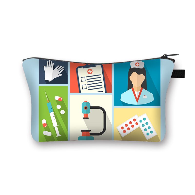 Pielęgniarka ze skrzydłami anioła kosmetyczka kobiety torebki na makijaż panie torby do przechowywania torby podróżne Zipper Organizer na kosmetyki: hzbnurse05