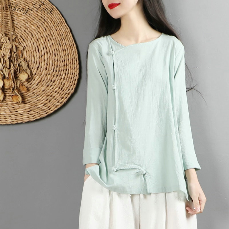 Traditionele chinese kleding voor dames, tops en blouses, shirt, oosterse vrouwelijke cheongsam, top, chinese kleding  v1471