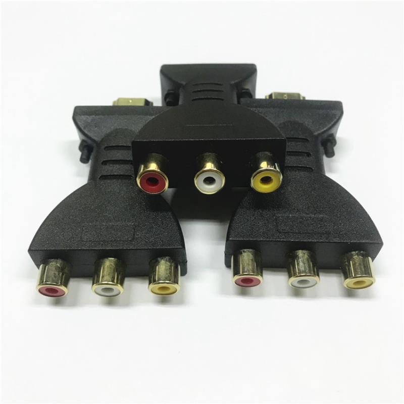 HDTV NAAR AV Vergulde HDMI-compatibele mannelijke naar 3 RGB Rood Wit Geel RCA Video Audio Adapter AV Component Converter Connector