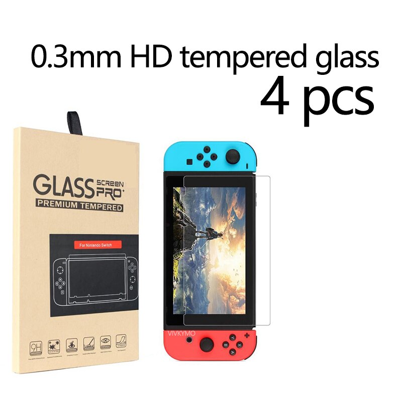 [ 4 stück] farbschutzfolie für nintendo switch, hochauflösende schutzfolie aus gehärtetem glas mit blaulichtfilter: Gehärtetes glas