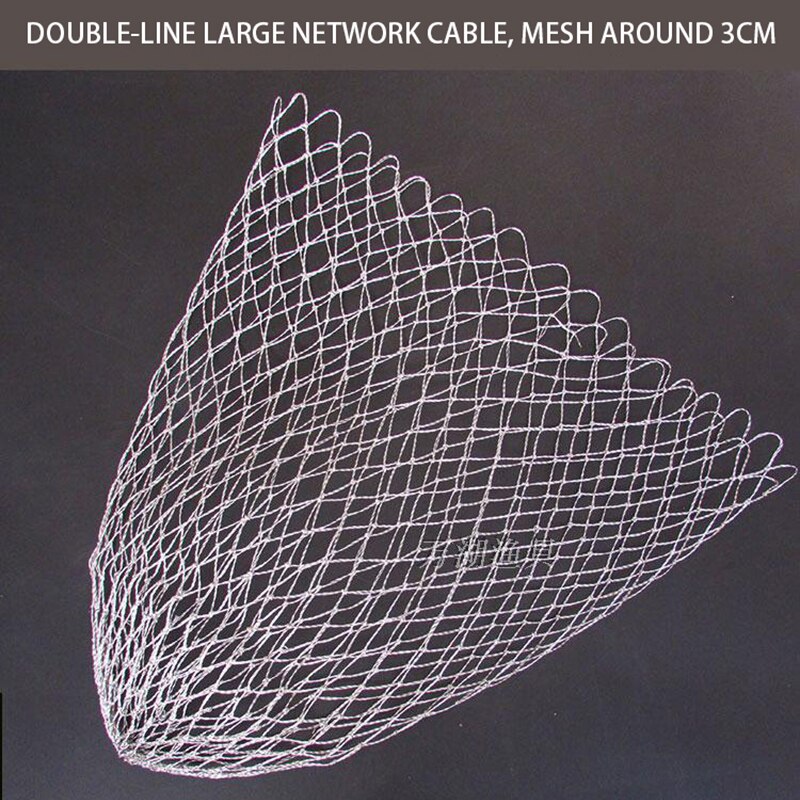 Double Line Braided Mesh Fishing Landing Net Fishing Tools Mesh Hole For Bass Trout Catch Luring Accesorry