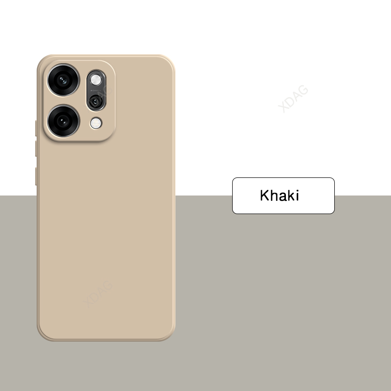 Funda de teléfono Original para OPPO Reno14 Reno 14 Pro 14Pro 5G Funda de con borde recto de silicona líquida suave y Simple: Plata / Oppo Reno 14