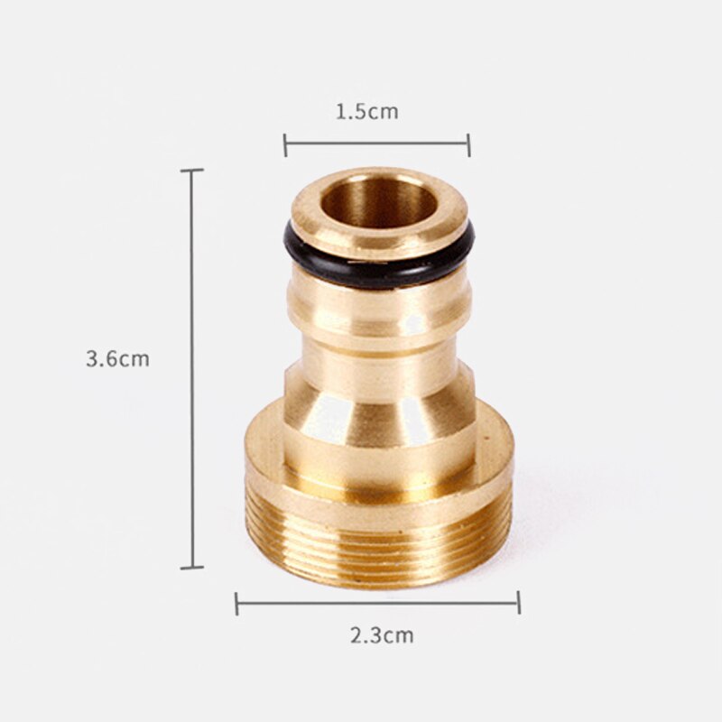23mm gold Brass Threaded Garden Water Connector Tube Fitting Tap Adapter Hose Quick Connector