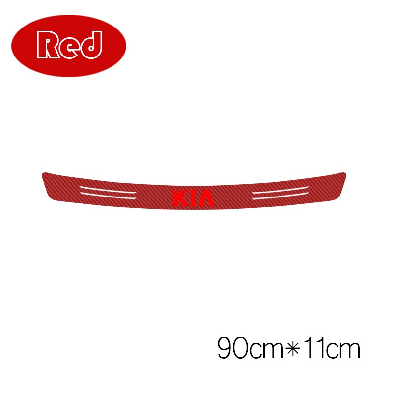 1 stk auto styling bagkofanger beskyttelse kulfiber mærkat til kia rio ceed sportage cerato soul sorento  k2 k5 tilbehør: 90cm x 11cm røde