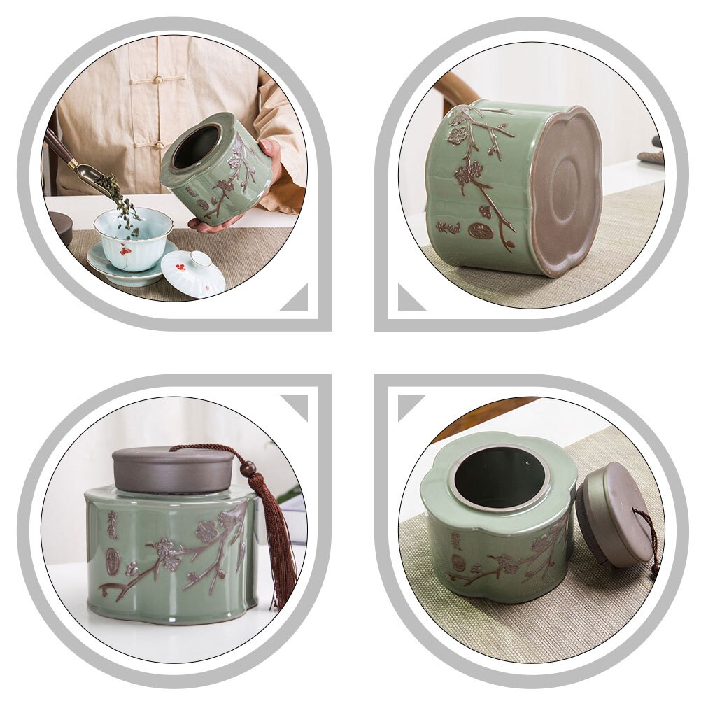 Chinese Style Tea Jar Canister Loose Tea Sealed Jar Home Tea Container