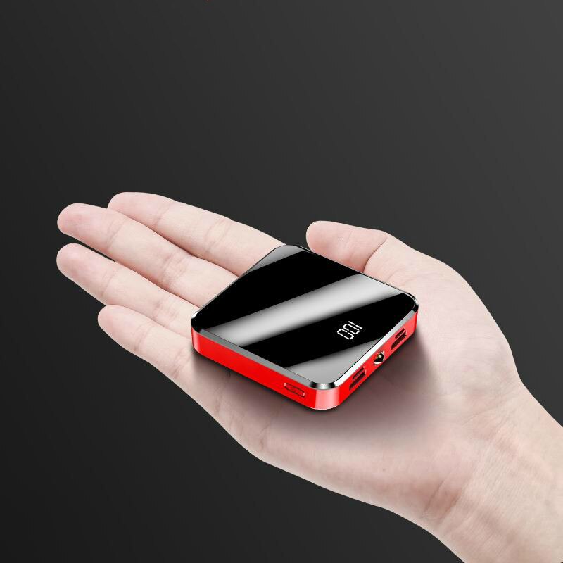 Mini banco de energía de 30000mAh, de gran capacidad de tamaño pequeño cargador portátil, 2 pantallas de espejo USB, batería externa para teléfono inteligente