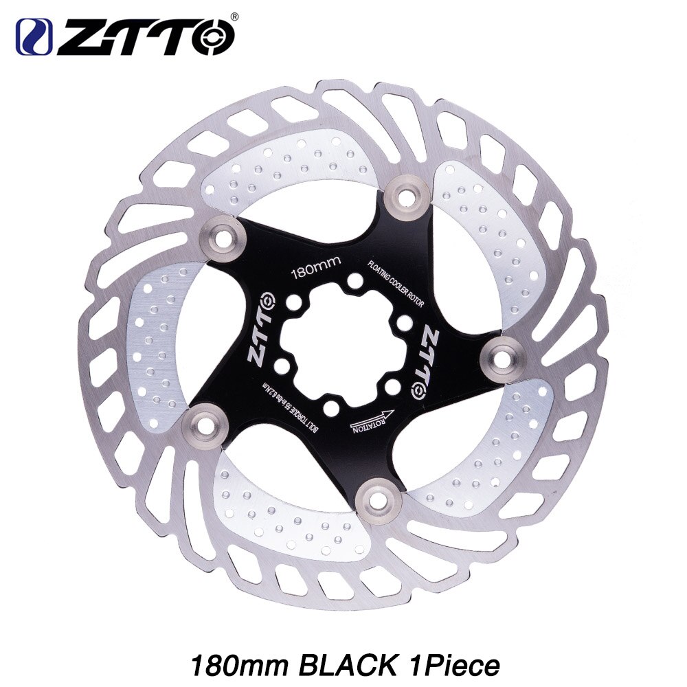 ZTTO-Rotor flotante para frenos de bicicleta, disco de refrigeración y enfriamiento, 203mm, 180mm, 160mm: Cooling 180mm Black