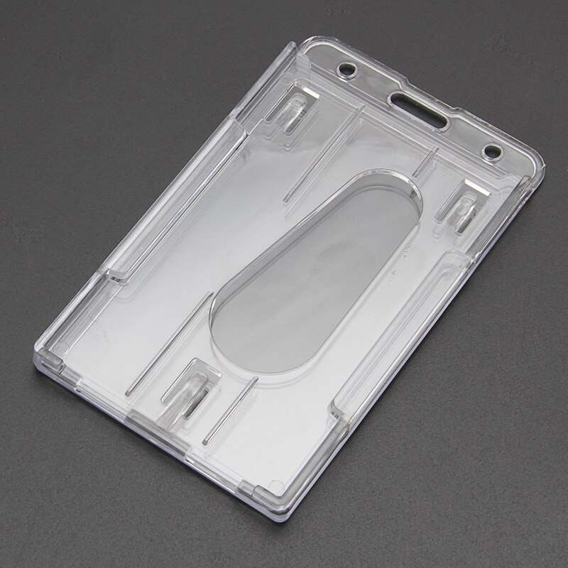 Hard Plastic ID Access Card Cover Credit Card Case Badge Holder Double Side
