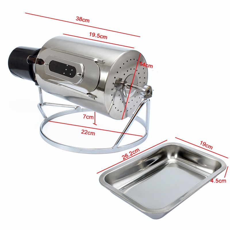 DMWD 110V/220V Coffee Beans Roaster Stainless Steel Cafe Bean Roasting Machine Baking Fry Peanut Grain Nuts Dryer EU US UK Plug